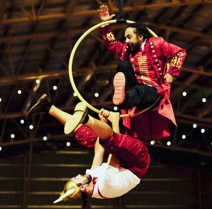Haunted Circus Two Acrobats Perform
