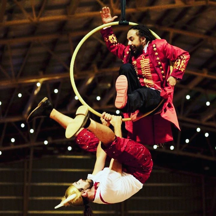 Haunted Circus Two Acrobats Perform