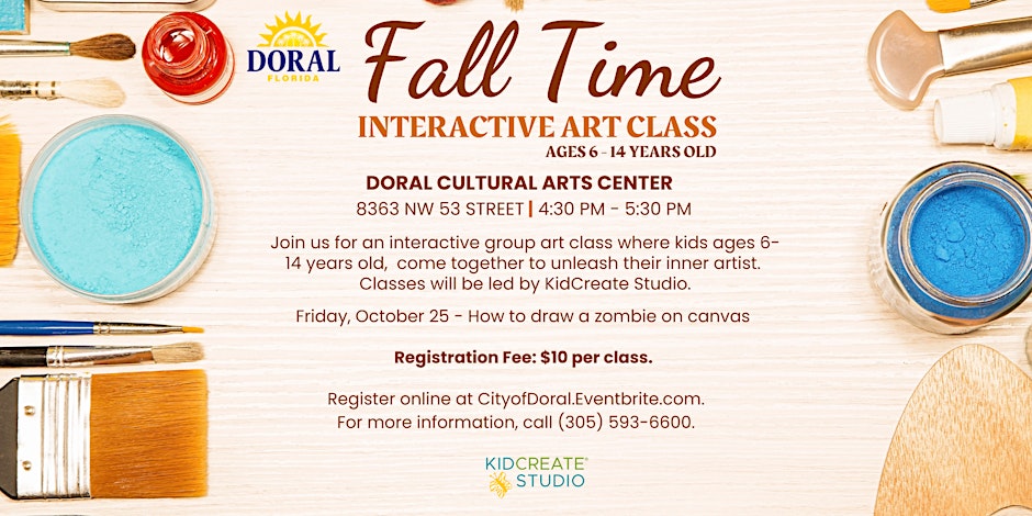 Fall Time Interactive Art Class Ages 6-14 Years Old