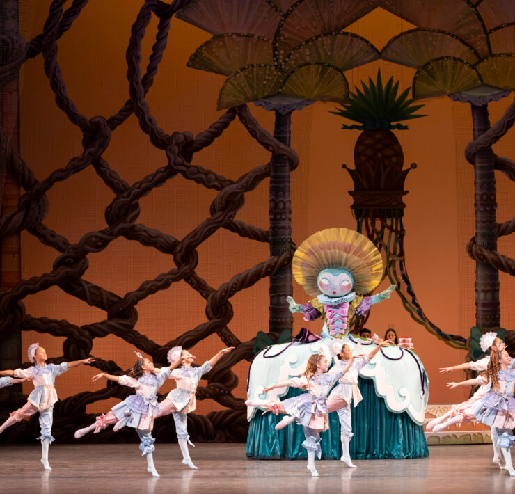MCB School Students in George Balanchine's The Nutcracker® in 2024. Choreography by © George Balanchine George Balanchine Trust. Photo by Alexander Iziliaev 1