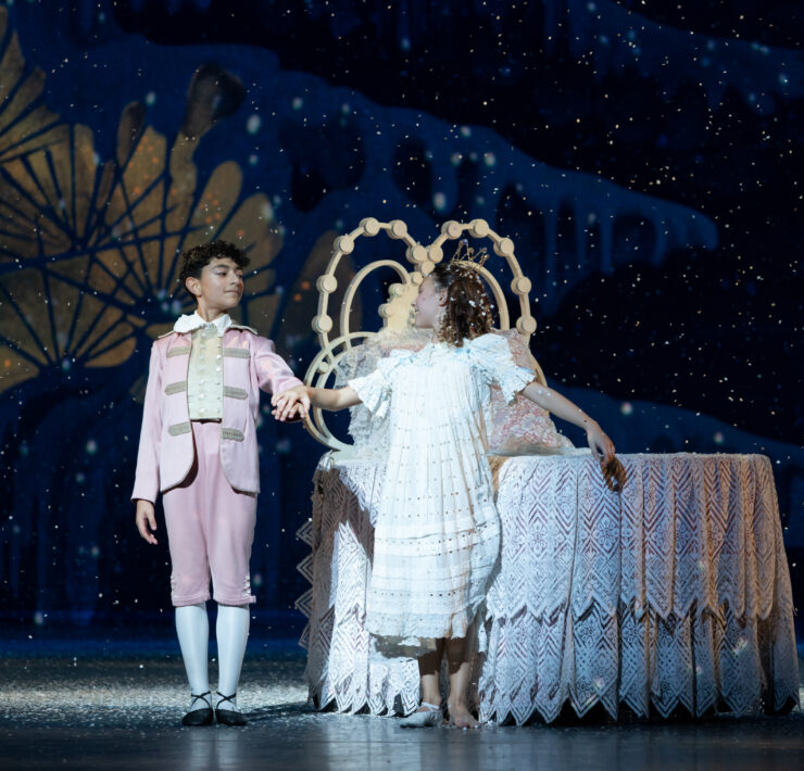MCB School Students in George Balanchine's The Nutcracker® in 2024. Choreography by © George Balanchine George Balanchine Trust. Photo by Alexander Iziliaev 2