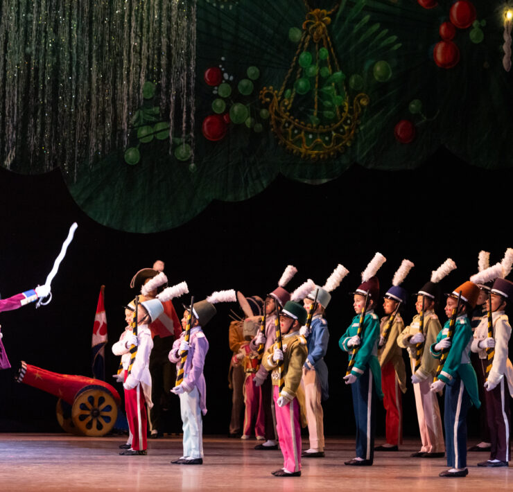 MCB School Students in George Balanchine's The Nutcracker® in 2024. Choreography by © George Balanchine George Balanchine Trust. Photo by Alexander Iziliaev